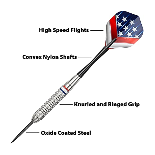 Fat Cat Support Our Troops Steel Tip Darts 23g with Travel Case - Black