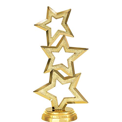 Personalized Gold 3-Star Trophy - Custom Engraved Achievement Award, 6” Variation 1