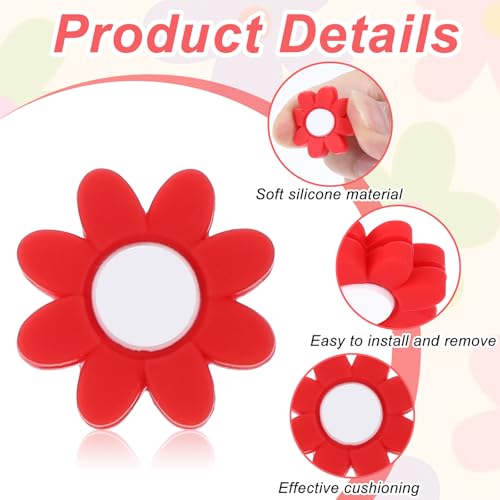 Tennis Racket Dampeners - 8 Silicone Vibration Absorbers, Heart & Flower Shapes