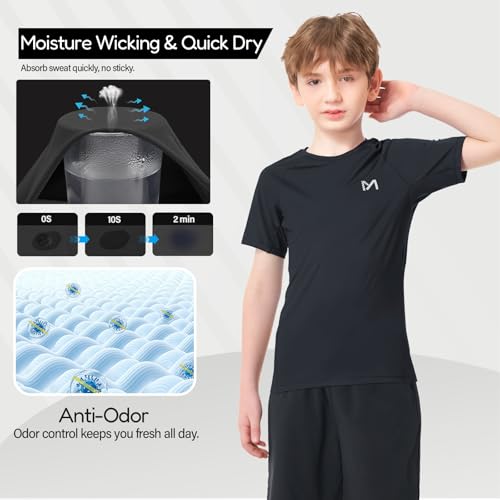 Boys Compression Shirt - Long Sleeve Quick Dry Athletic Undershirt