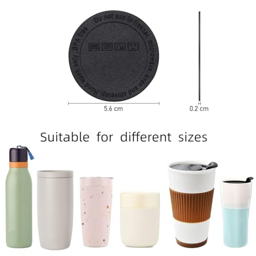 Adhesive Silicone Rubber Bottoms for Tumblers & Water Bottles - 10 Pack