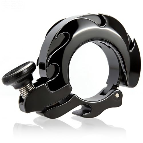 OLXIYOC Bike Bell Aluminum Alloy 0.75-1in Fits 19-25.4mm - Black