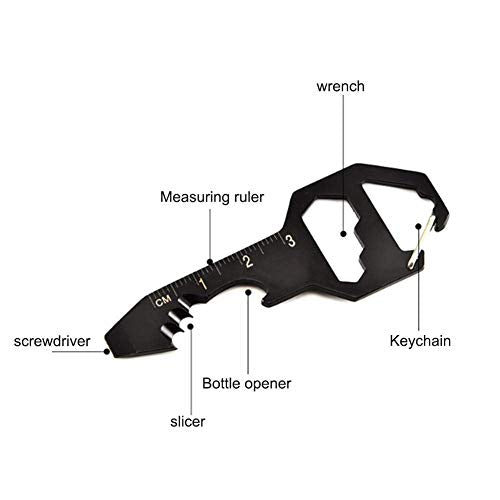 2PCS Stainless Steel Keychain Multi Tool - 6-in-1 EDC Gadget