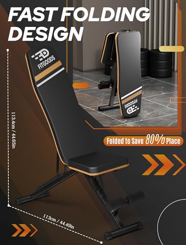 Foldable Weight Bench Press - 660 LBS Capacity for Home Gym