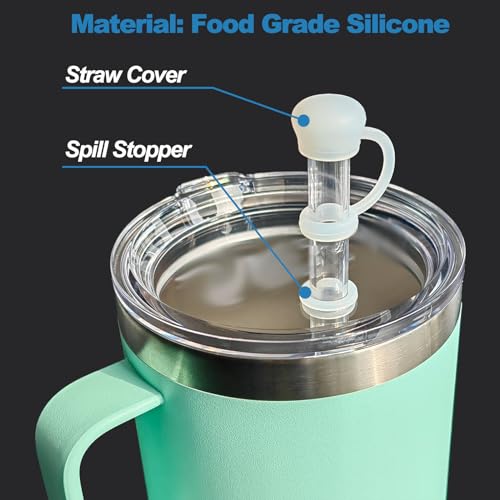 Silicone Spill Stopper and Straw Cover for Tumblers - Clear