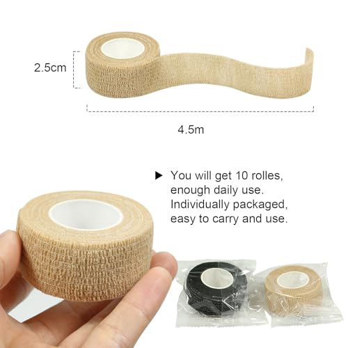 Self-Adhesive Elastic Bandage Wrap - 10PCS 1in x 14.7ft Blue
