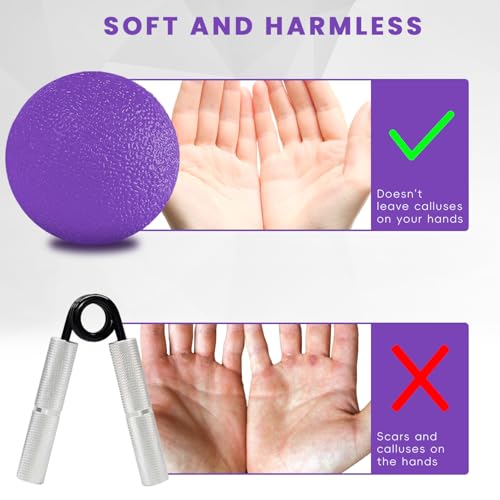 3-Pack Stress Balls for Hand Therapy - Grip Strength Trainer