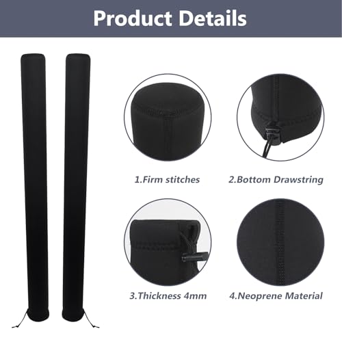 Xumbtvs 59 Inch Boat Trailer Guide Pole Covers, 2 Pcs Neoprene Heavy Duty Protective Covers