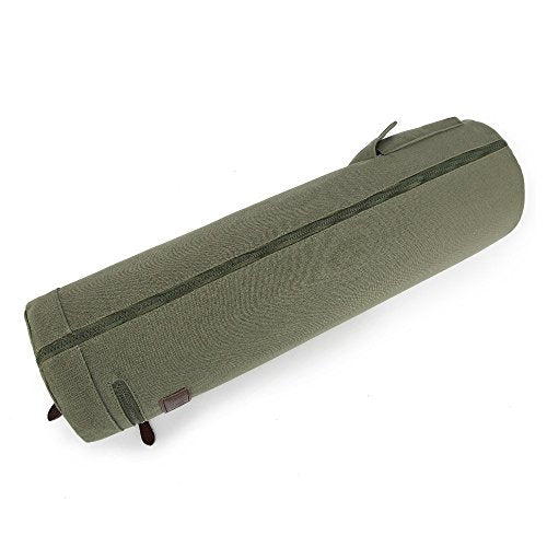Yoga Mat Bag - Army Green Canvas with Adjustable Strap