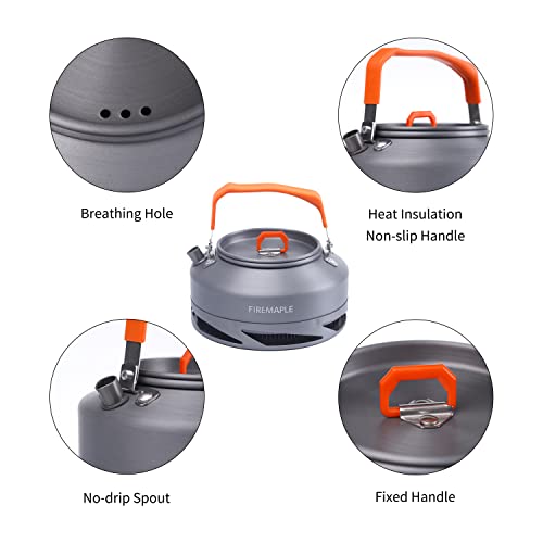 Fire-Maple XT1 0.7L Camping Kettle with Heat Exchanger Portable Teapot