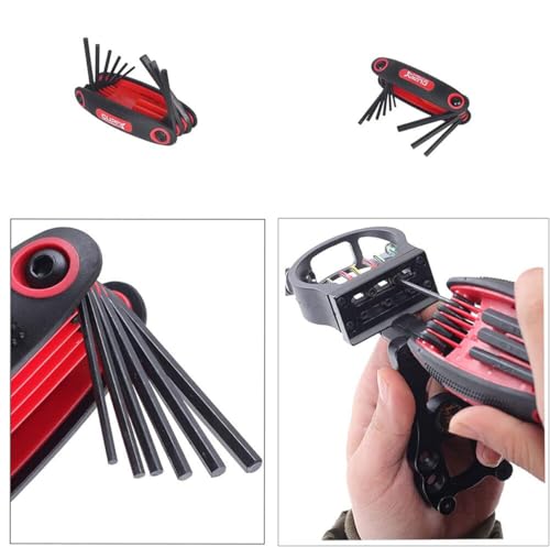 Archery Multi Wrench Tool - 9-in-1 Foldable Hex Wrench - Red