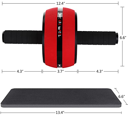 Ab Roller Wheel for Core Strength Training - Red with Knee Pads