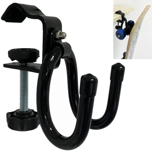 Clamp-On Skateboard Holder - Under Desk Hooks for Accessories