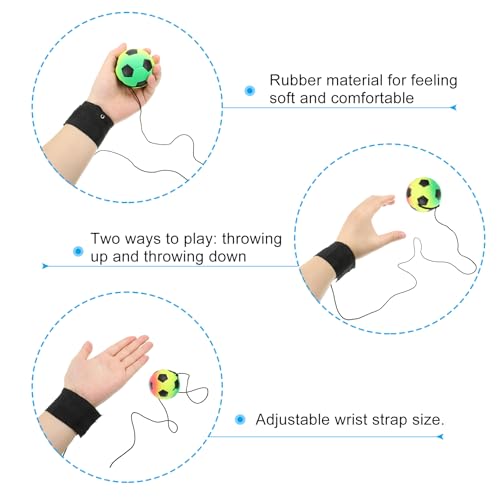 Wrist Return Balls - 2 Pack Rubber Soccer Rebound Balls for Exercise