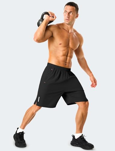Men's Running Athletic Shorts 7" Quick Dry Zipper Pockets