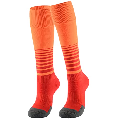 Boys Cushioned Knee-High Athletic Soccer Socks - Small Orange