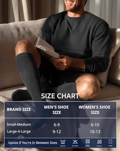 Bamboo Compression Socks 15-20 mmHg for Men Women - Support & Travel