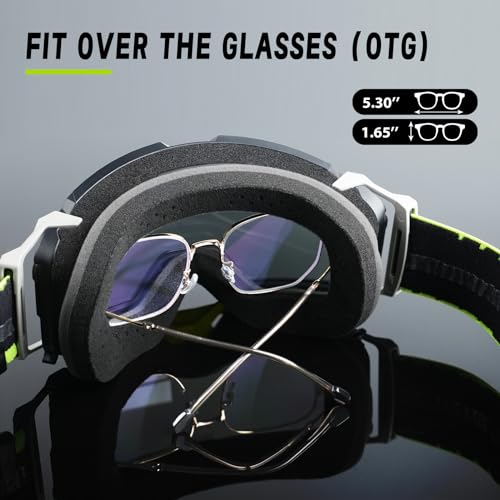 VOZAPOW Silver Motocross Goggles Anti-Fog Motorcycle Protective Eyewear