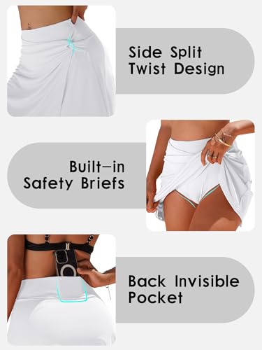 Women's Swim Skirt with Tummy Control - XX-Large / White