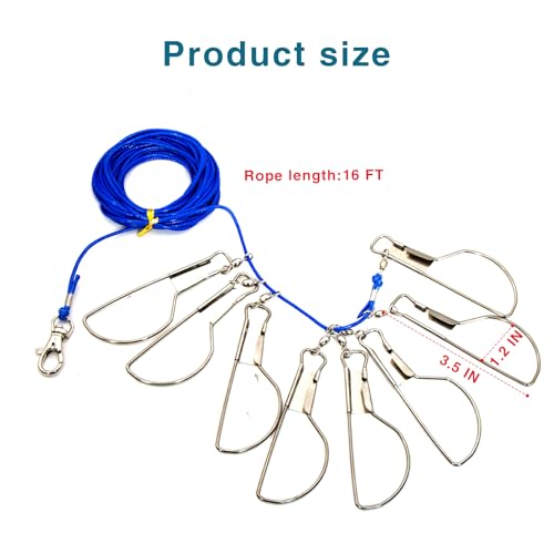 16 ft Fishing Stringer Holder with Stainless Steel Swivels & Heavy-Duty Ground Spike