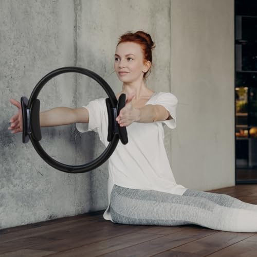 Pilates Ring - 11.81 Inch Black Yoga Circle for Resistance Training