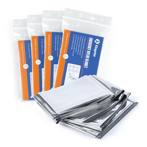 Emergency Mylar Thermal Blankets - 4 Pack, 84" x 52" Survival Gear