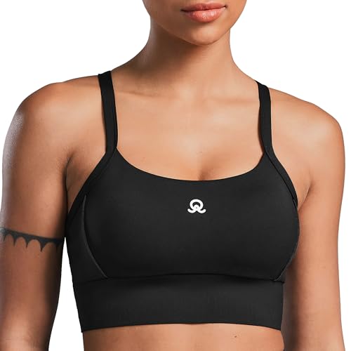 Medium Impact Sports Bra with Removable Pads - Black, Small