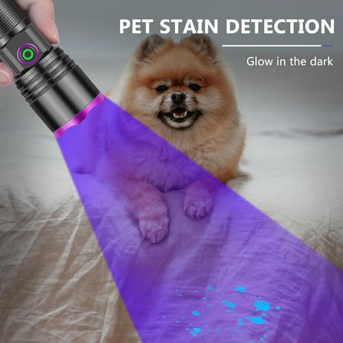 XLENTGEN 20W UV Light Flashlight 365nm, Black Light Ultraviolet Flashlights, for Resin Curing Fishing, Dry Glue, Fluorescent, Scorpion, Rockhounding, Pet Urine Detector
