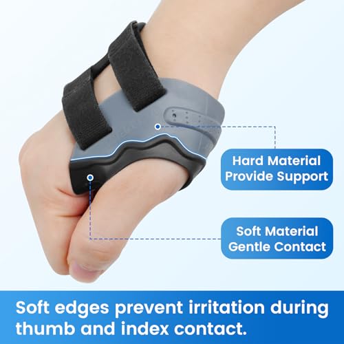 Velpeau CMC Thumb Brace for Arthritis Pain and Support, with High Elasticity and Anti Slip Wrist Strap, Comfortable Thumb Splint Stabilizer for Osteoarthritis for Women and Men (Grey, Right Hand, M)