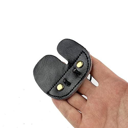 Leather Archery Finger Tabs - 2 Pack, Adjustable Right Hand Protector