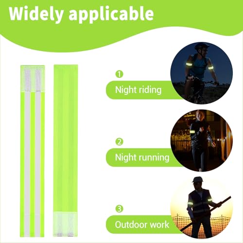 4-Pack High Visibility Reflective Safety Bands for Cycling and Running