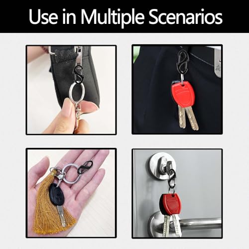Mini Carabiner Backpack Zipper Locks - 24pcs Black Anti-Theft Clips