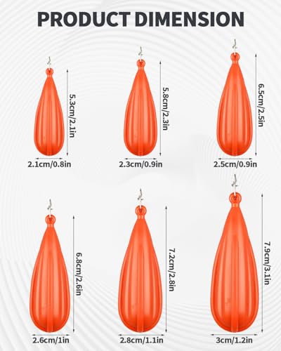 Fishing Practice Plugs - 6 PCS Orange Casting Weights for Kids