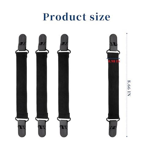 CONSIO 4 Pcs Elastic Boot Straps for Cowboy Boots and Motorcycle Riding Pants