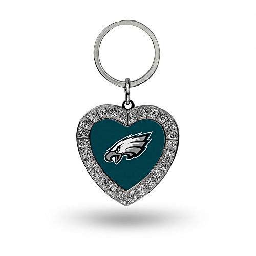 Philadelphia Eagles Rhinestone Heart Keychain - NFL Accessory