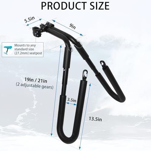 Surfboard Bike Rack - Adjustable Aluminum Carrier for Motorcycles