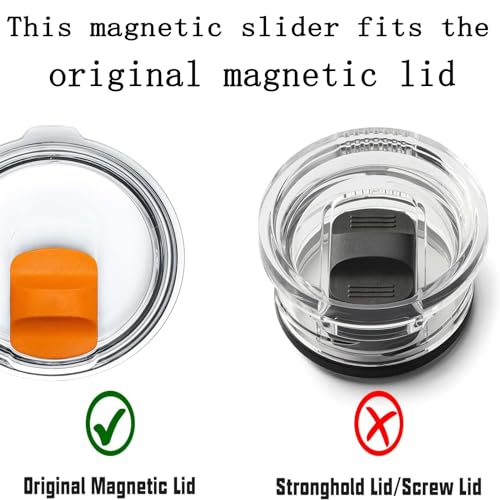Magnetic Slider Replacement Block for Yeti Lids - Black+Orange