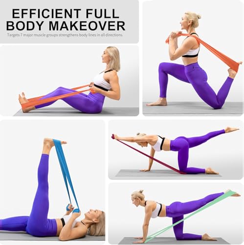 Professional Exercise Resistance Band - 6 Ft Flat Band - Heavy - Purple