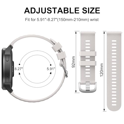 20mm Soft Silicone Replacement Watch Band for Garmin - Smoke Violet + Cactus + Starlight