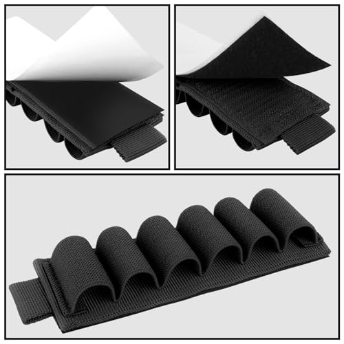 6 Rounds Shell Card Holder for Rifle & Shotgun Ammo - Black