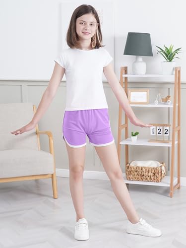 Girls Athletic Shorts Toddler Sports Shorts Quick Dry Active Gym Wear 5 Pack