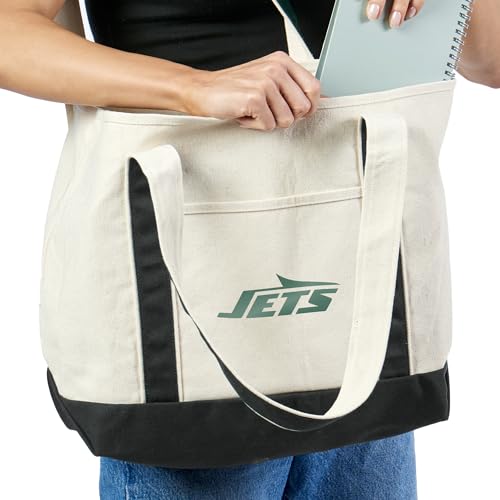 Canvas Tote Bag - New York Jets - 15" x 21" - Beige