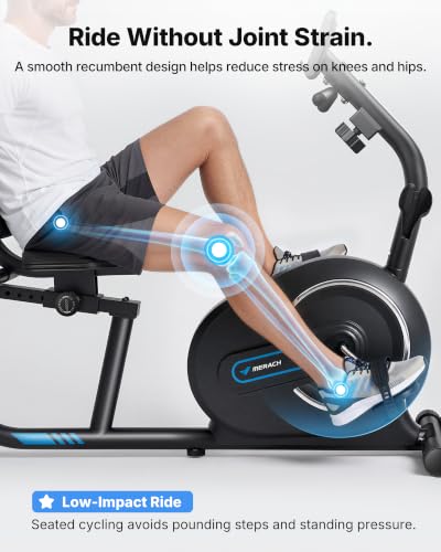 Recumbent Exercise Bike with Bluetooth App & Heart Rate Monitor - S08