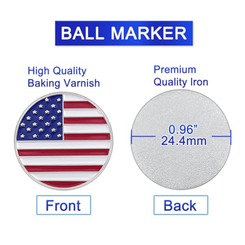 6 Pcs Golf Ball Markers with Magnetic Hat Clips Value Sets - Soft