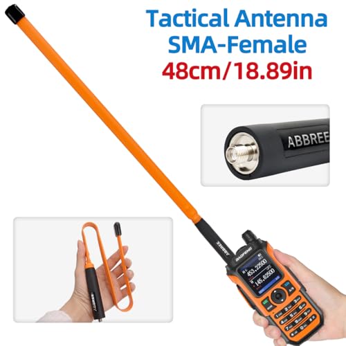 18.8-inch High Gain SMA-Female Tactical Radio Antenna - Foldable Orange