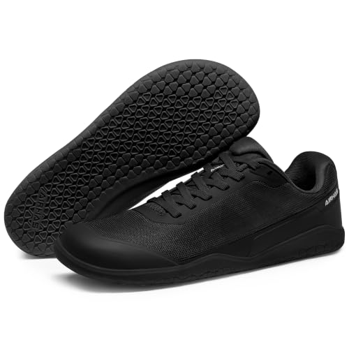 AIRHAS Men's Zero Drop Barefoot Training Shoes Black 11 - Minimalist Fitness Sneakers
