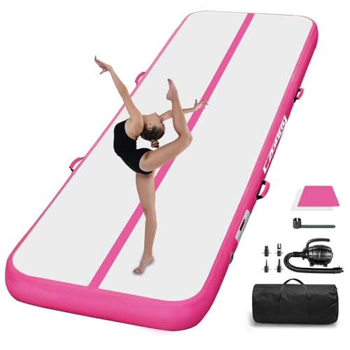 Inflatable Air Mat Tumble Track for Gymnastics - Pink 10ft x 3.3ft x 4in