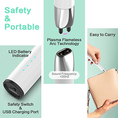 Electric Candle Lighter with LED Display - Cream White