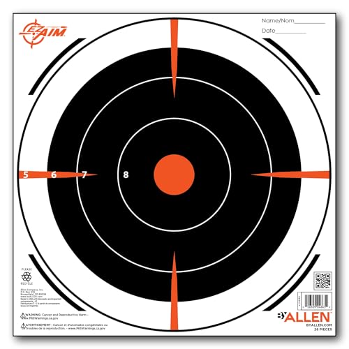8-Inch Bullseye Shooting Targets - 26-Pack High-Visibility Paper Targets