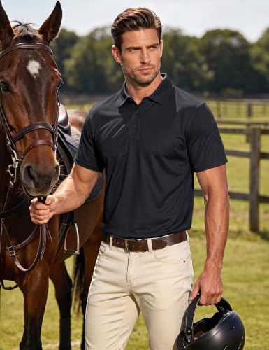 Men's Quick Dry Polo Shirt - Short Sleeve Tactical Golf Shirt